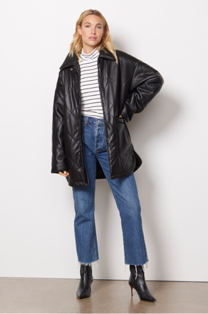APPARIS NWT Stevie Vegan Leather Jacket in Black // M